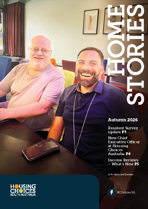 Resident Gerry and HCSA staff Damien